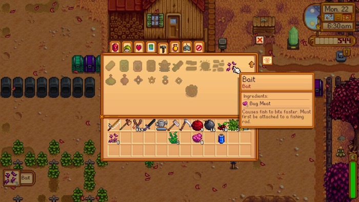 Crafting Standard Bait in Stardew Valley