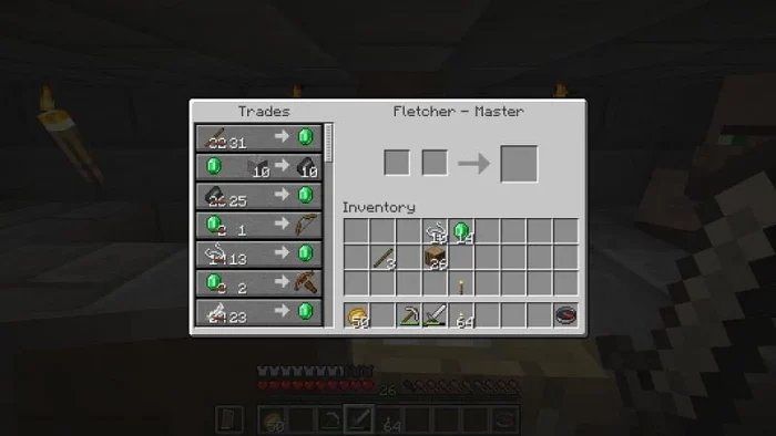 Minecraft Fletcher Stick Trade