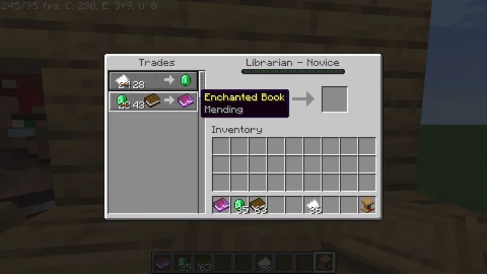 Minecraft Librarian Enchanted Book Trade