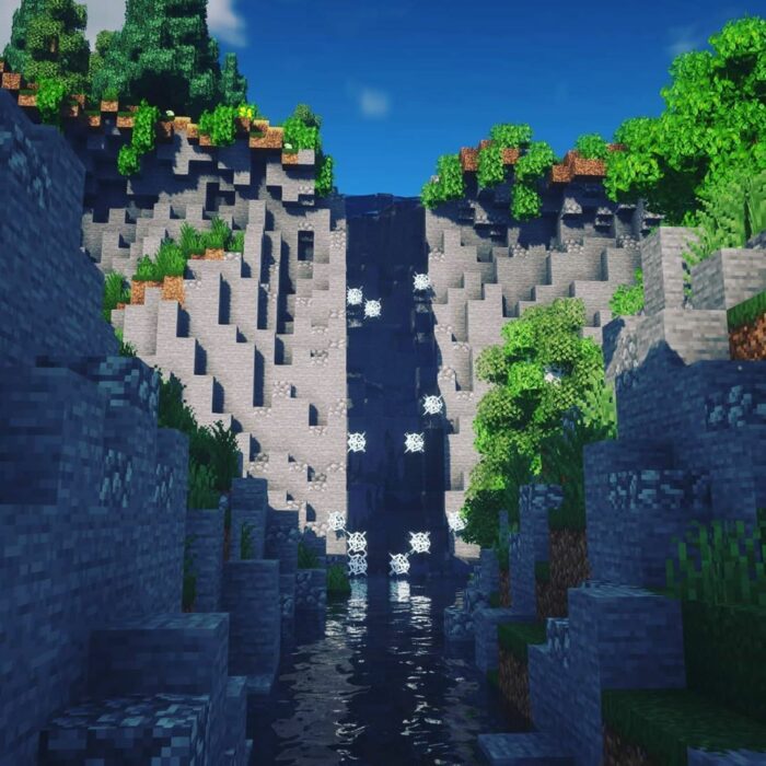 Minecraft waterfall and river ideas