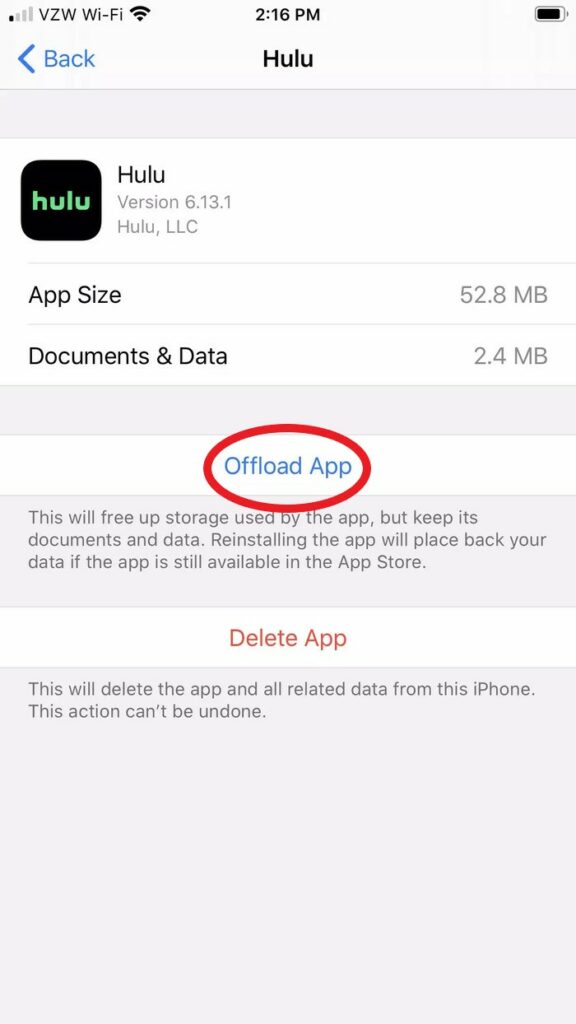 OFFLOAD HULU APP IOS