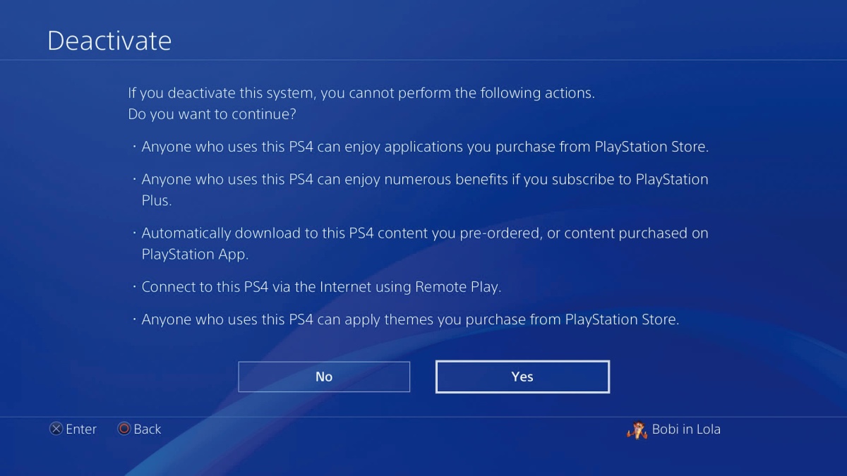 Resetting a PlayStation 4