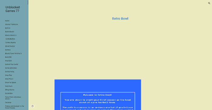 Github.io Retro Bowl