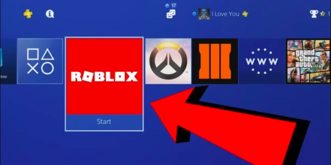 Selecting a Roblox game on PS5 browser