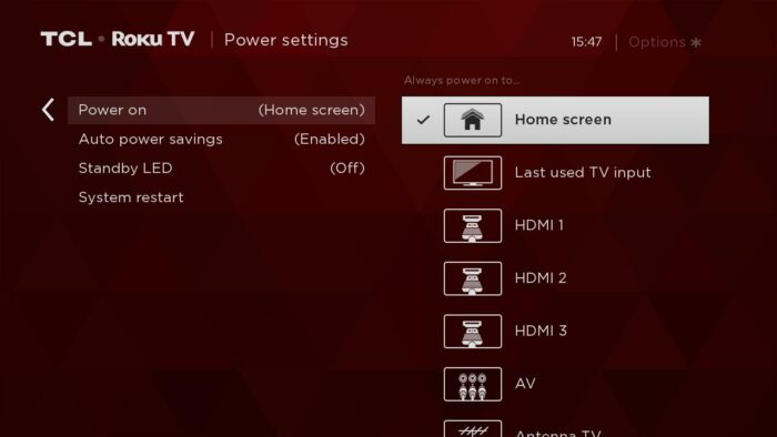 TV INPUT SOURCE SELECTION