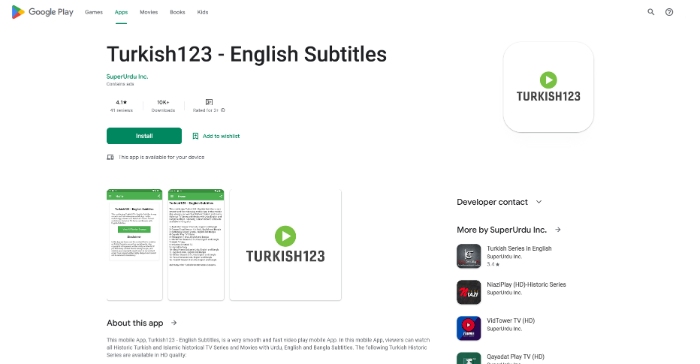 Turkish123 App