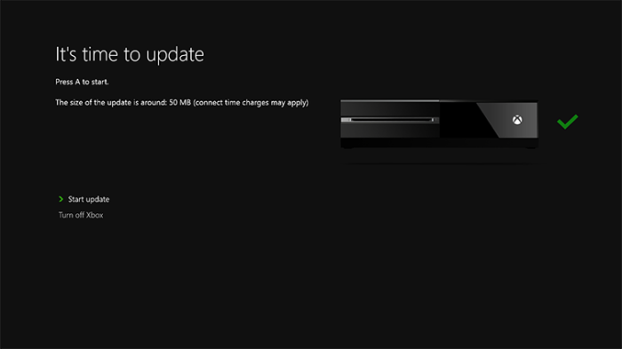 Updating Xbox console