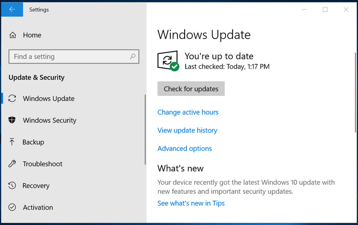 check for Windows updates