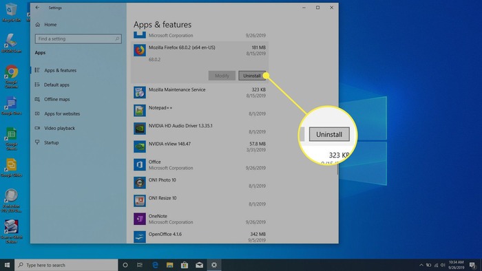 Windows Uninstall App