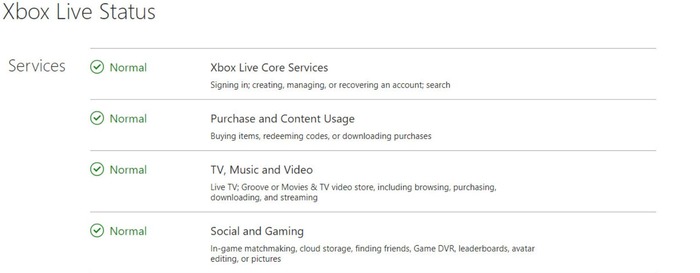 Xbox Live Service Status