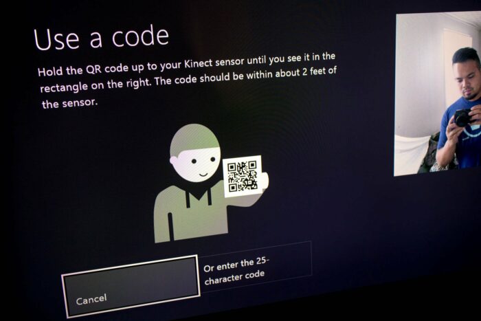 Xbox use a code