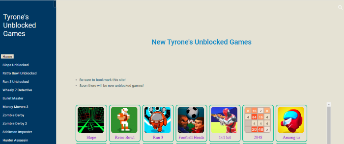 A Comprehensive Guide to Tyrone Unblocked Games