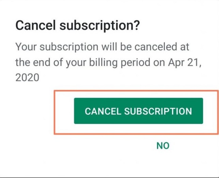 ANDROID POF CANCEL SUBSCRIPTION