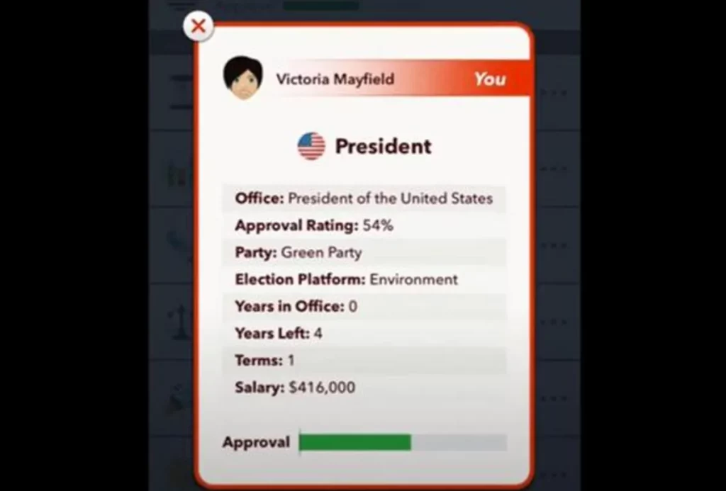 BITLIFE PRESIDENT APPROVAL RATINGs