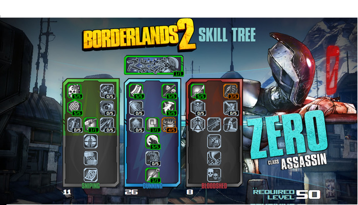 Borderlands 2 Zer0 abilities