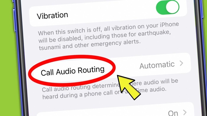 Call Audio Routing in iPhone settings