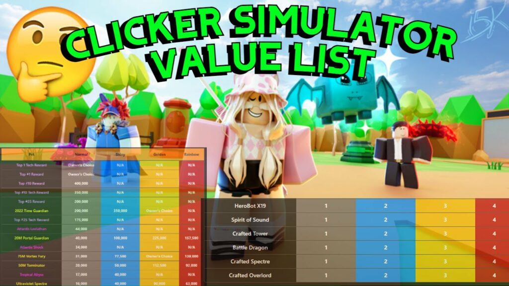 Clicker Simulator Value List
