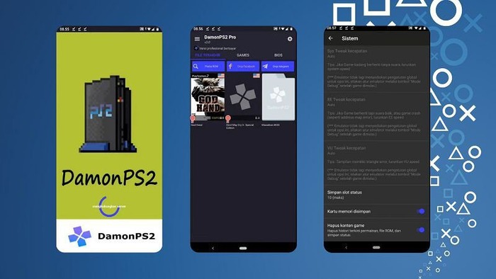 DamonPS2 Android interface