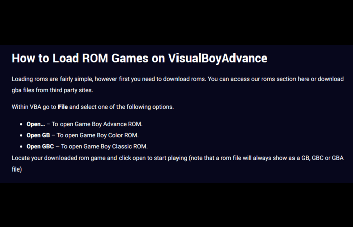 Loading ROM into VisualBoyAdvance