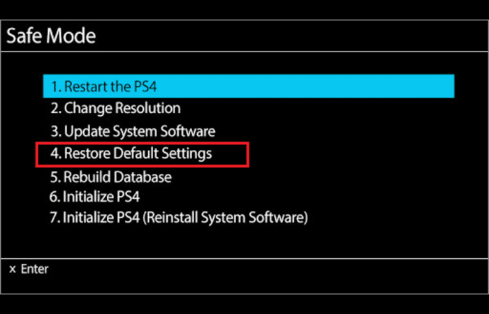 PS4 Restore Default Settings