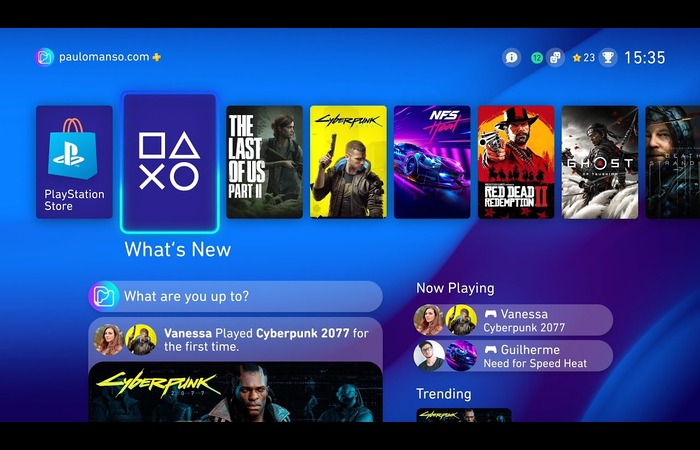 PS5 Home Screen