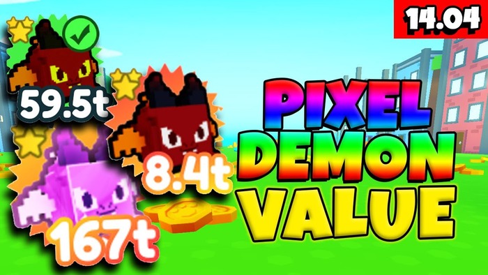 Rainbow and Golden Pixel Demon Worth