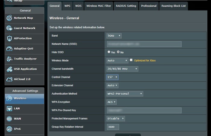 Router Channel Settings