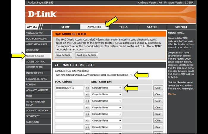 Router MAC Filtering