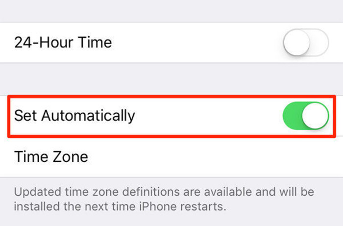 SET AUTOMATIC DATE AND TIME IPHONE