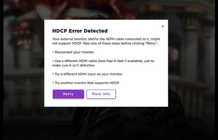 HDCP Error in Roku