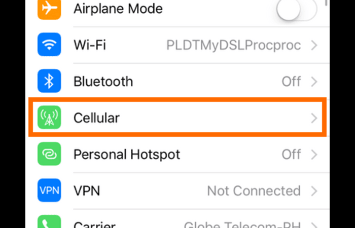 iPhone Wifi Settings and Cellular Settings