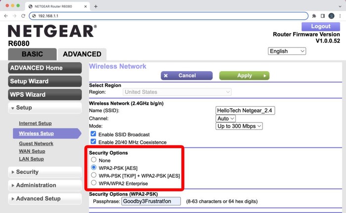 improving Netgear router wireless security