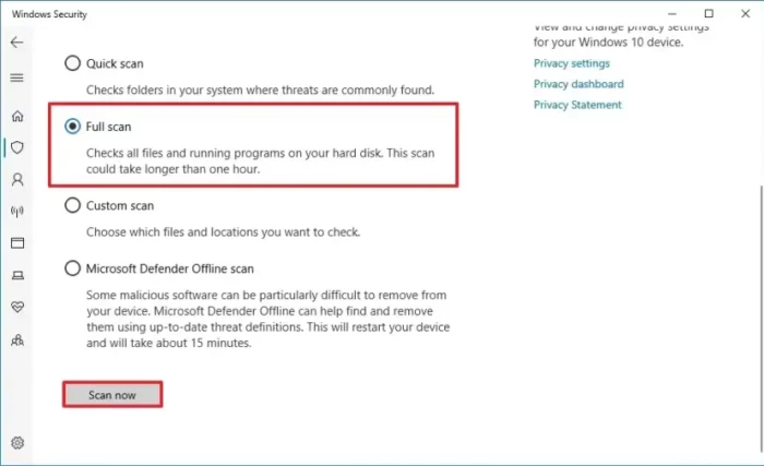 Scan for Malware