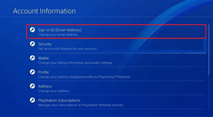 Change PSN Email on PS4