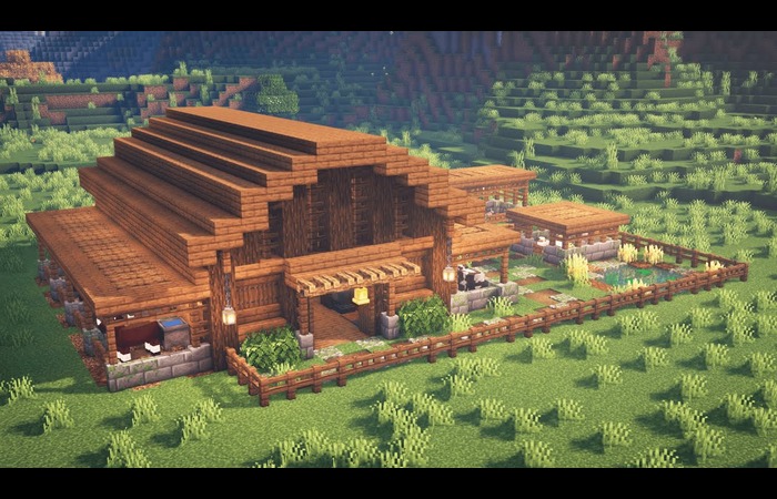 Minecraft barn and horse stable