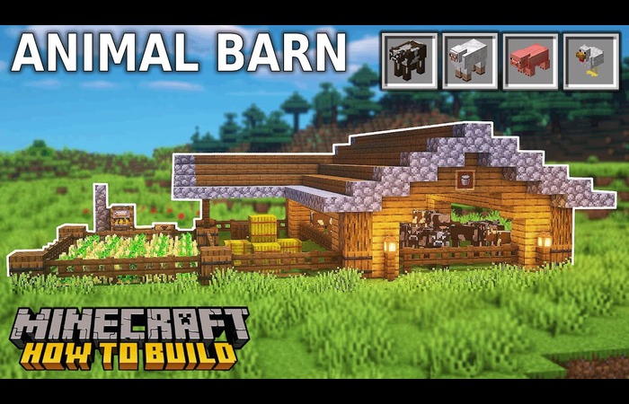 Minecraft early-game survival barn