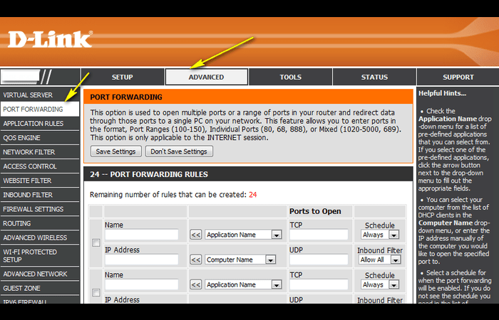 Open Required Ports