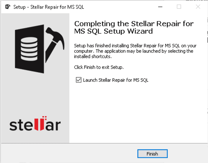 Launch of Stellar Repair for MSSQL installation
