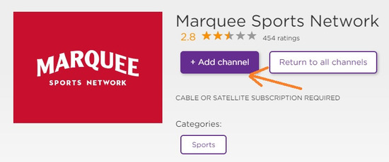 Configuring Roku to Activate watchmarquee