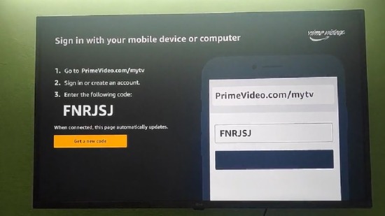 Activating Primevideo.com on Android TV