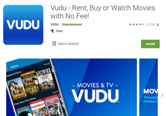 Activating vudu.com on Android TV