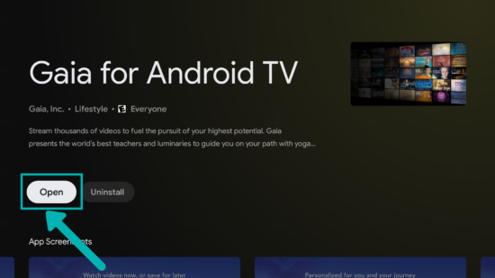 Activating gaia.com on Android TV