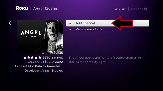 Configuring Roku to Activate Angel