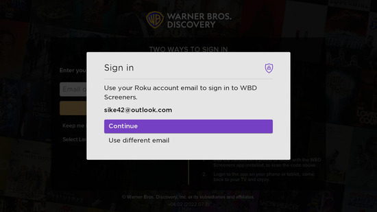 Configuring Roku to Activate Wbdscreeners