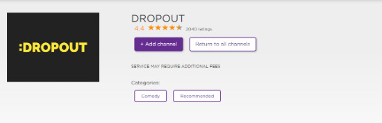Configuring Roku to Activate dropout.tv