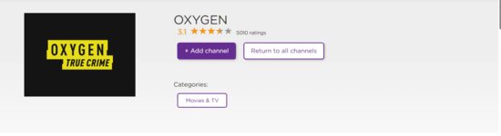 Configuring Roku to Activate oxygen.com