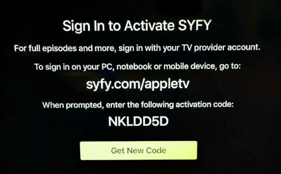 Typical Issues When Activating syfy.com