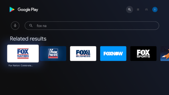 Activating fox.com on Android TV